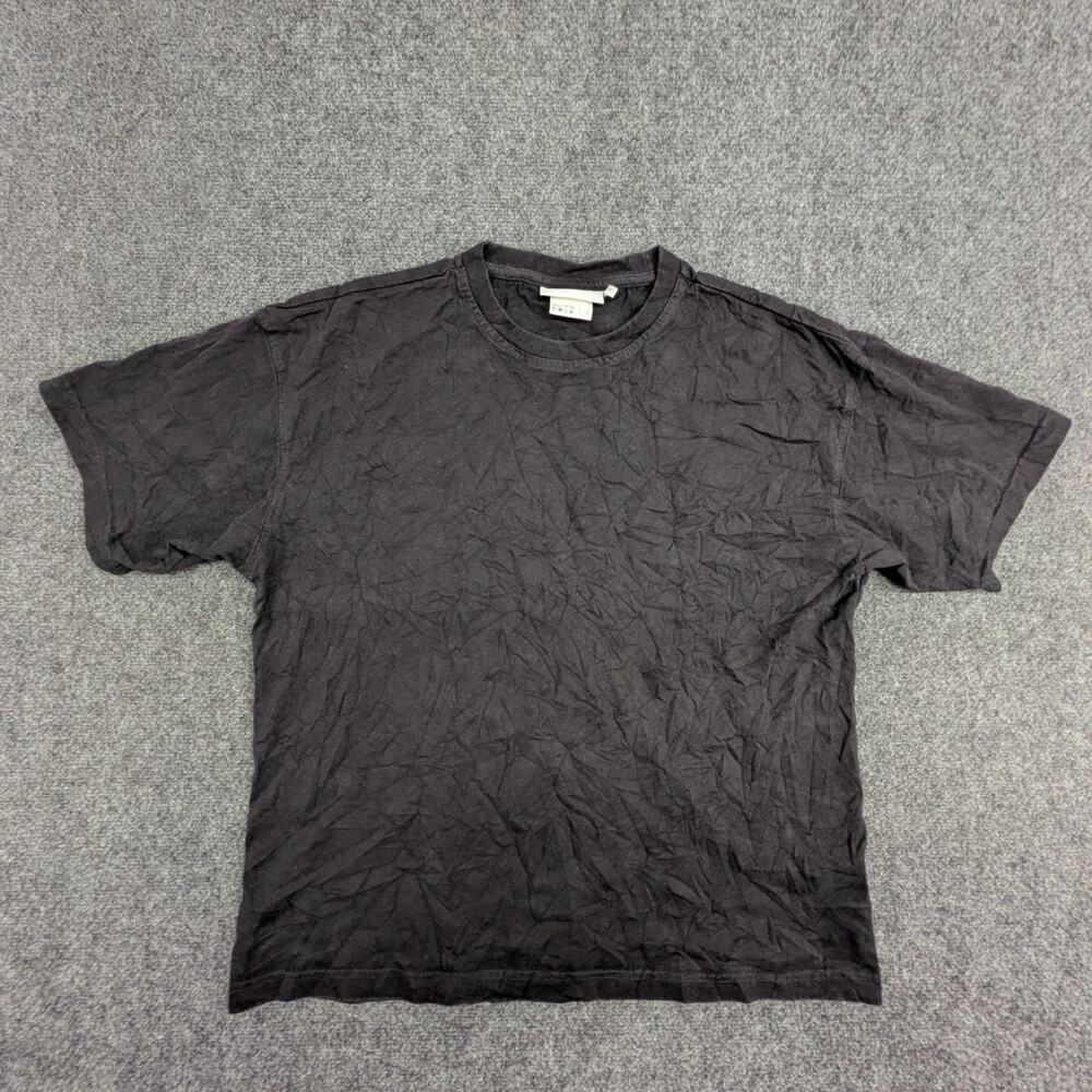 H&M T Shirt Mens L Black Graphic Crew Neck Short Sleeve Casual Pullover Tee